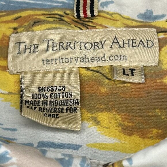 The Territory Ahead Shirt Mens Large Tall LT Hawaiian Palm Trees Beach Casual - Picture 4 of 11